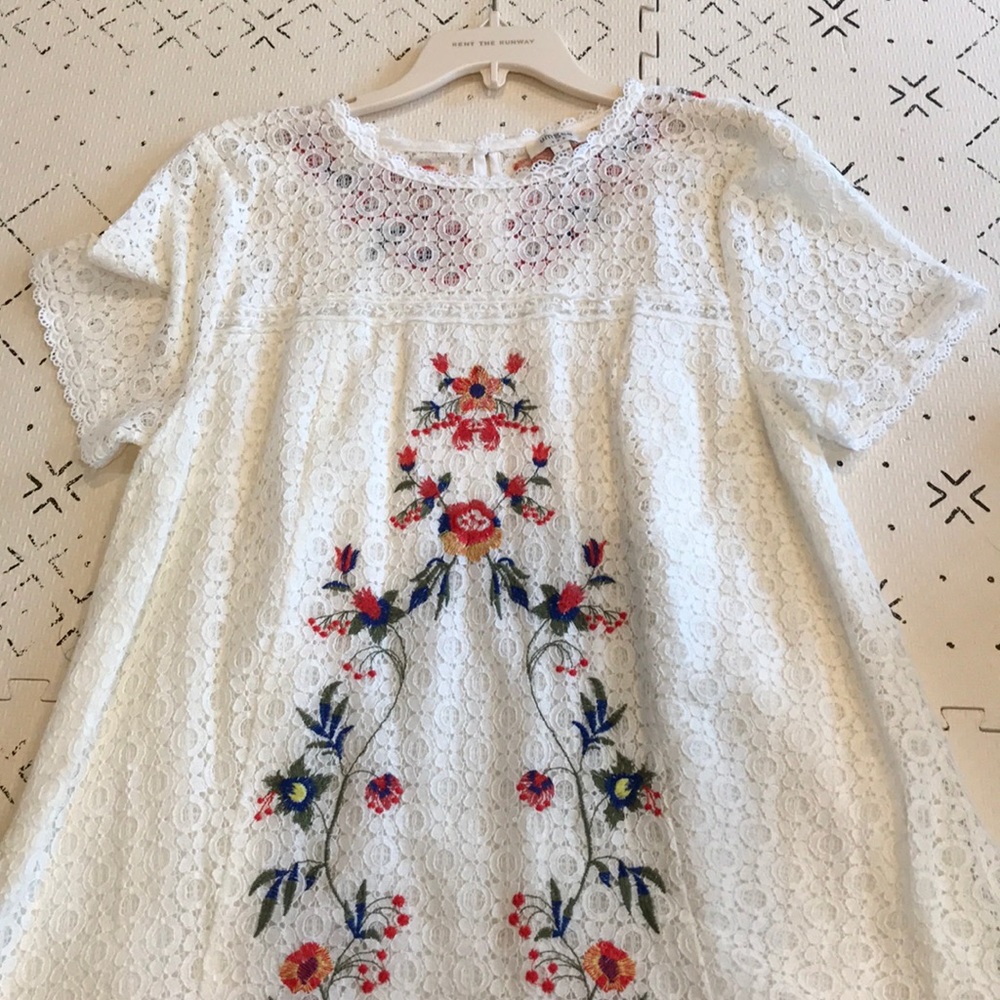 Free people inspired lace embroidered dress
